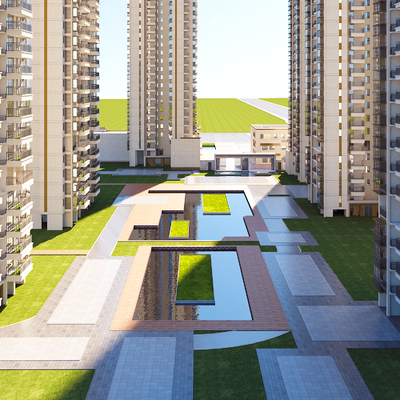  住宅半鸟瞰 景观住宅su模型 