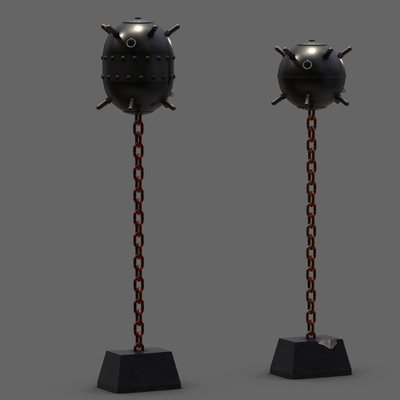  深水炸弹 水雷 水下炸弹su模型 