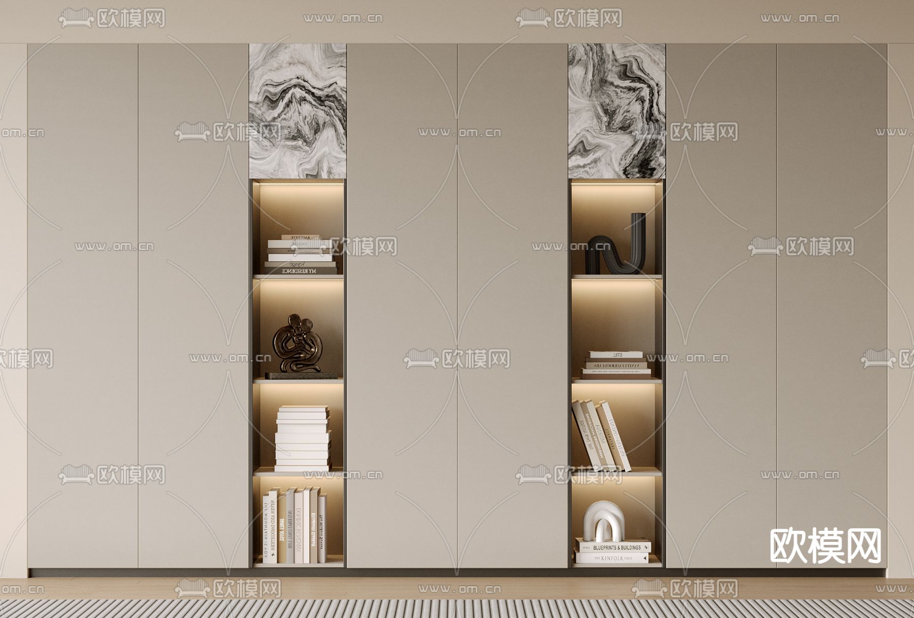 现代 多功能装饰柜3d模型下载