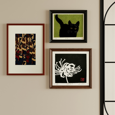  中古风装饰画su模型 