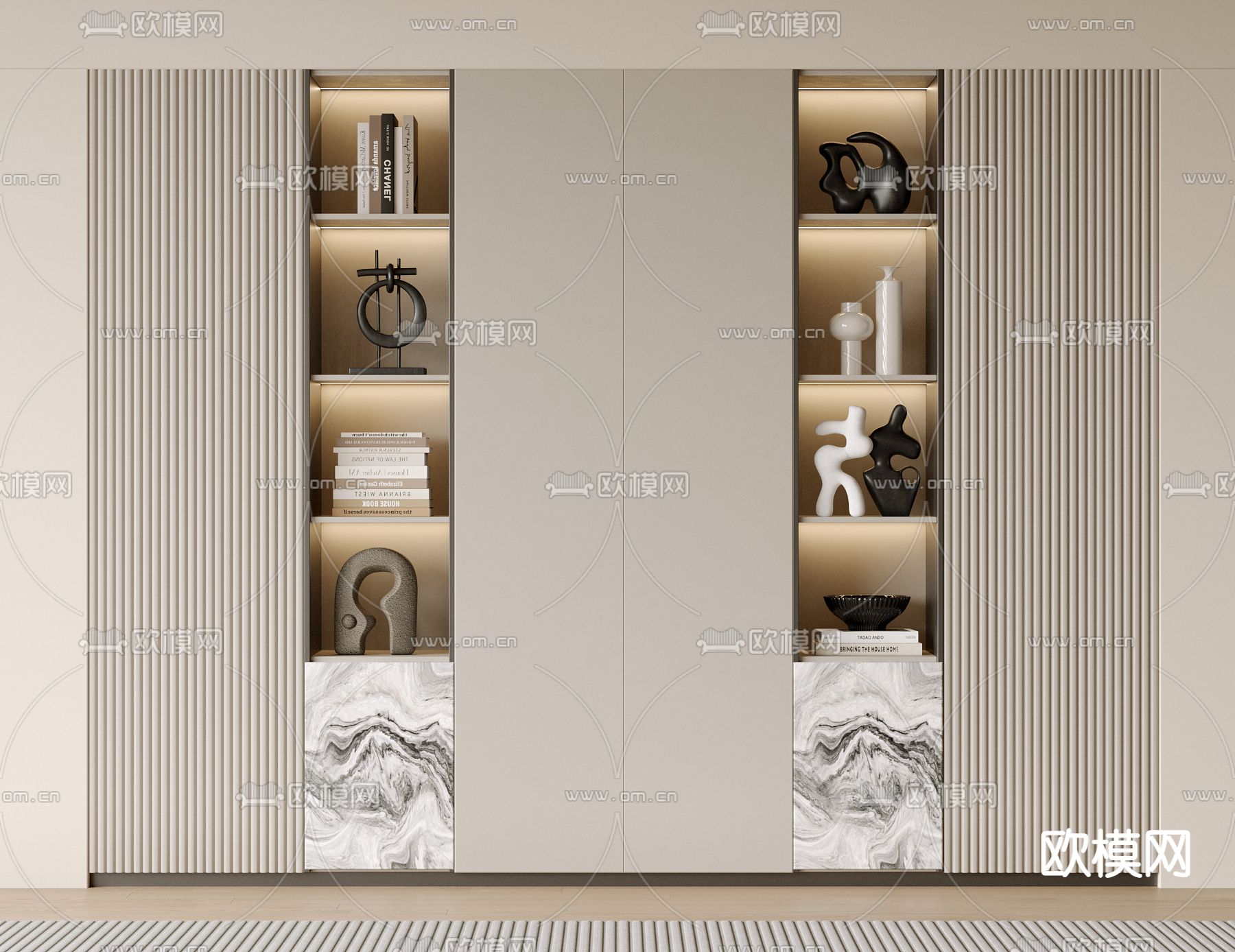 现代装饰柜3d模型下载