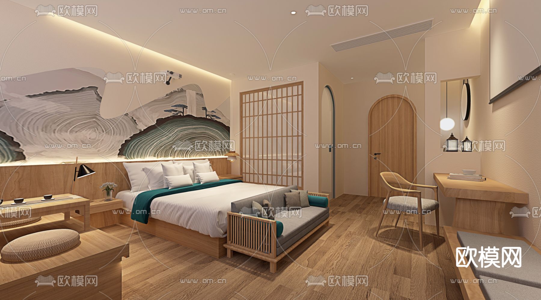 酒店民宿 客房3d模型下载