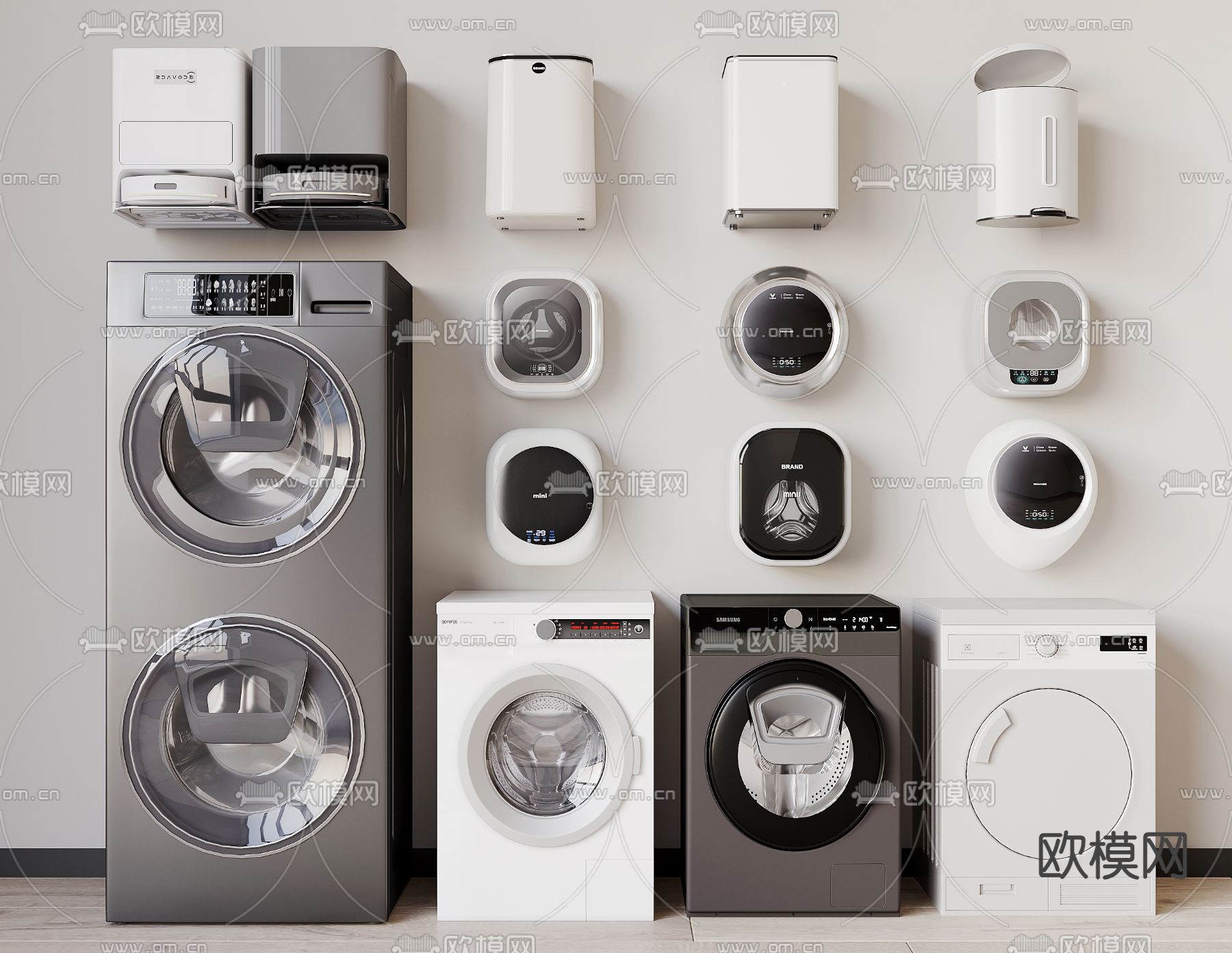 现代洗衣机su模型下载（渲染图2）