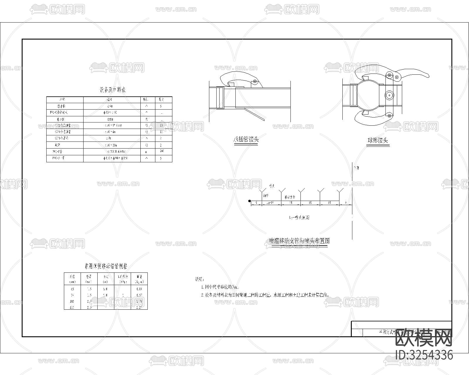 浇灌系统 洒水线cad大样图下载（渲染图6）