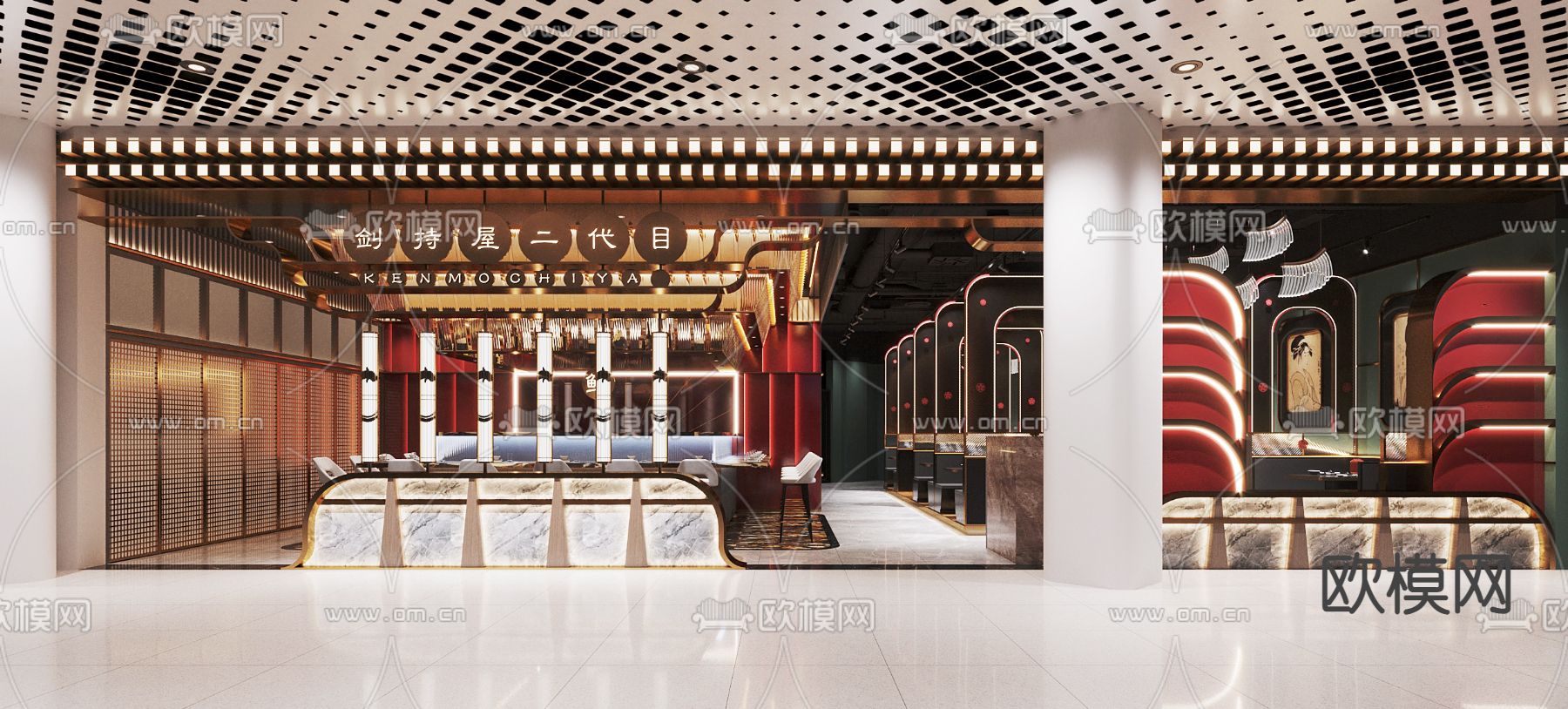 日式料理店 鳗鱼店3d模型下载（渲染图2）