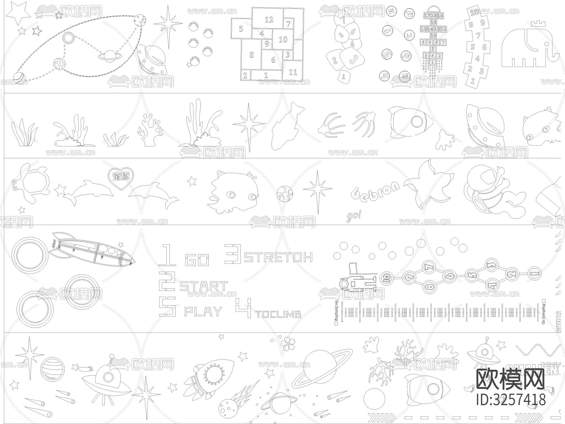 儿童乐园卡通地面CAD图库下载（渲染图5）
