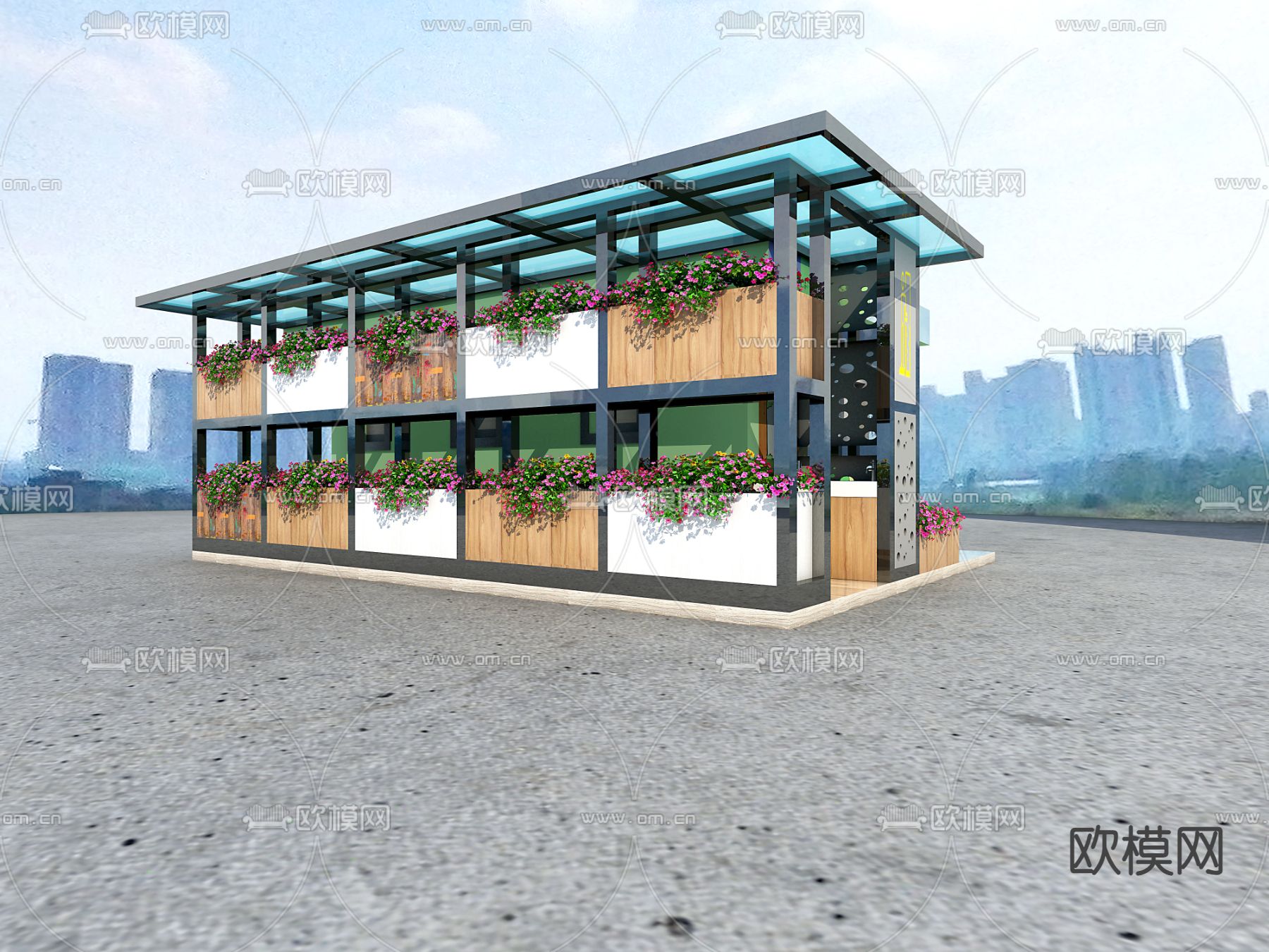 现代花店 阳光房3d模型下载