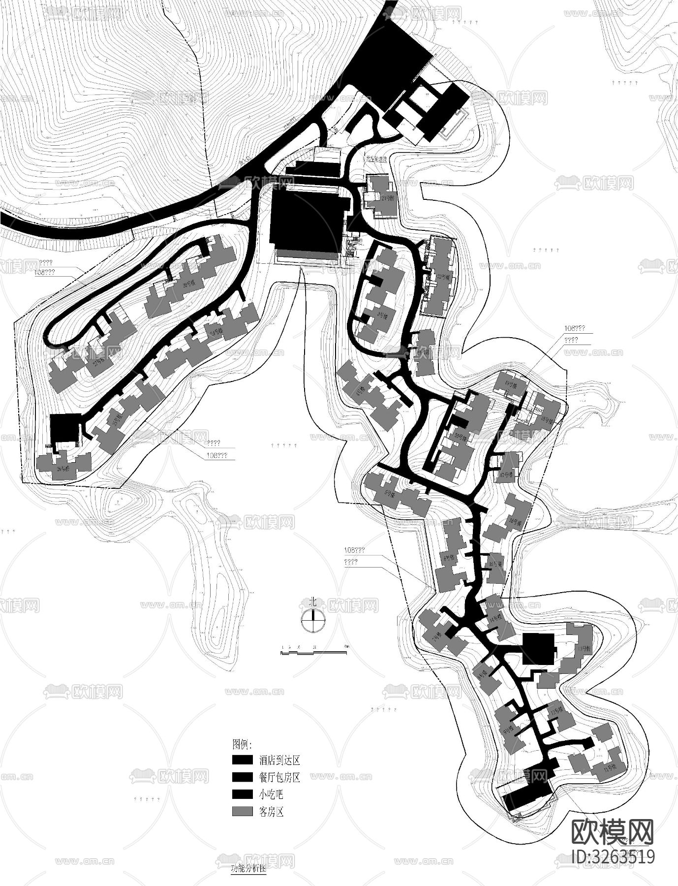 最美民宿乡村cad平面图下载（渲染图7）