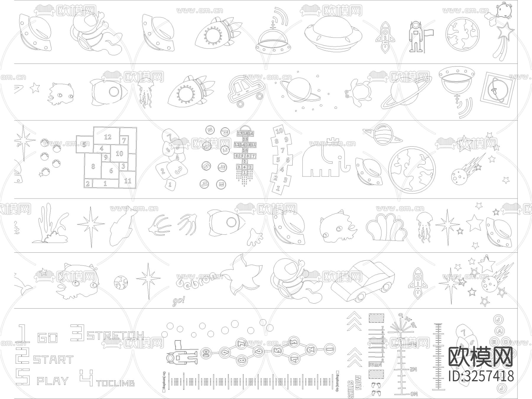 儿童乐园卡通地面CAD图库下载（渲染图3）