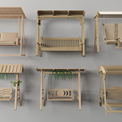  现代摇篮椅 秋千椅su模型 