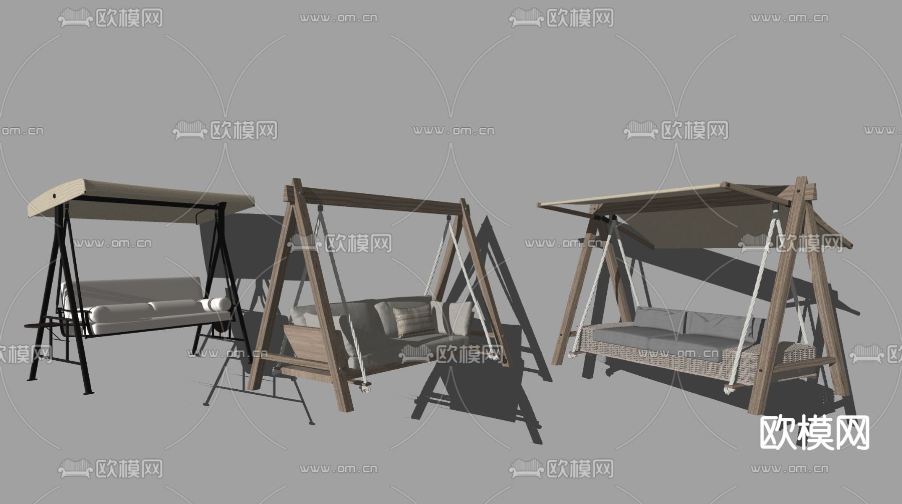现代摇篮椅 秋千椅su模型下载（渲染图1）
