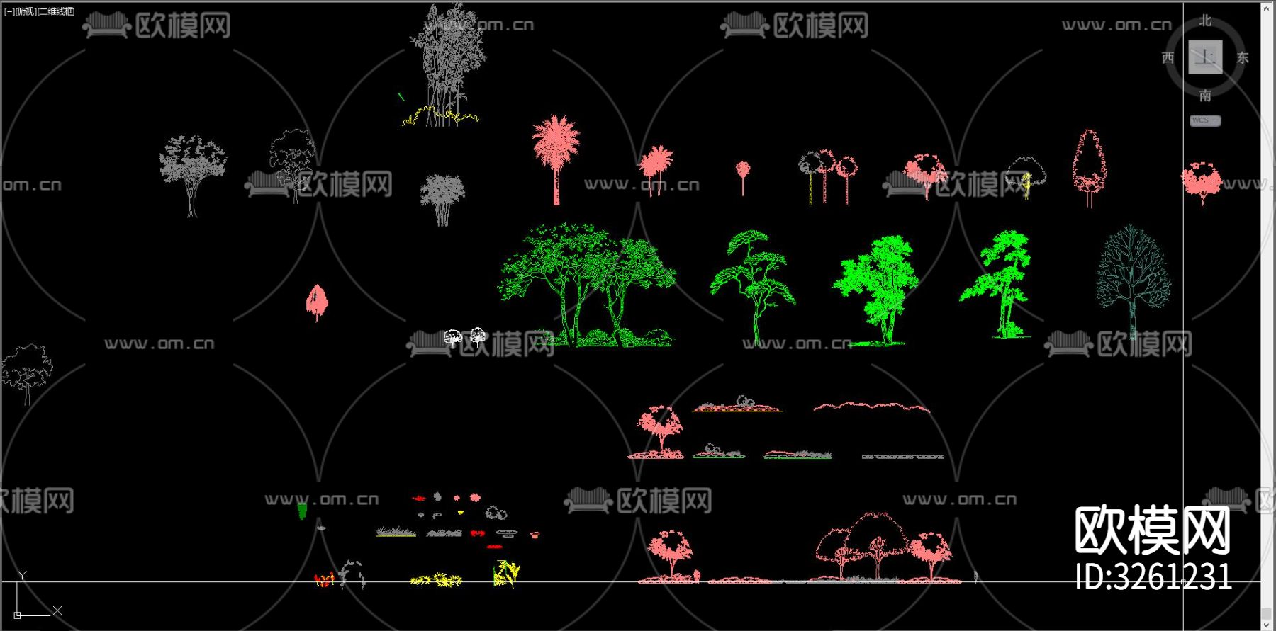 综合植物cad图库下载（渲染图2）