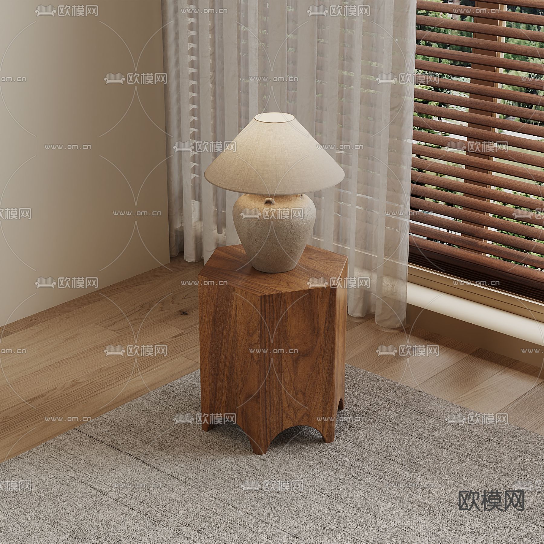 侘寂角几 边几 桌几3d模型下载