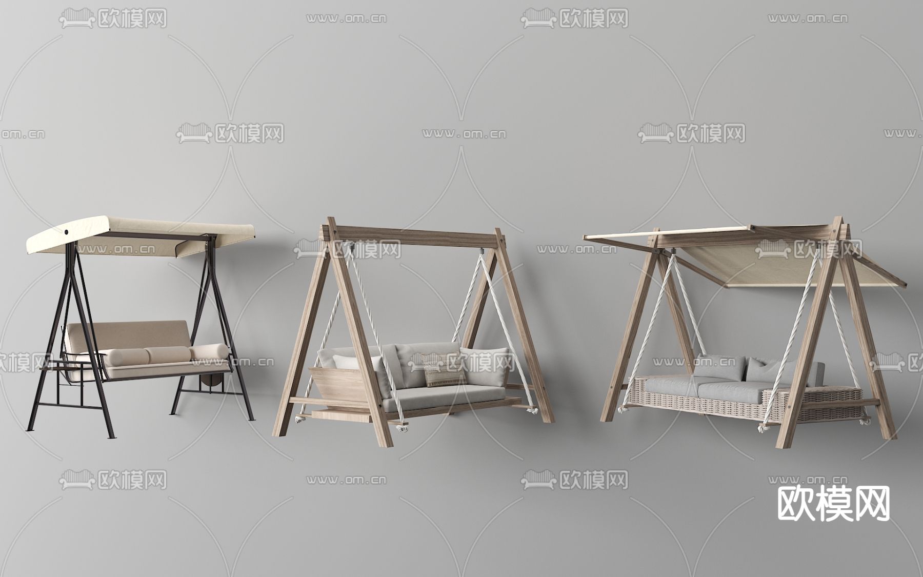 现代摇篮椅 秋千椅su模型下载（渲染图2）