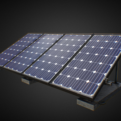  太阳能电池 新能源电池 太阳能板su模型 