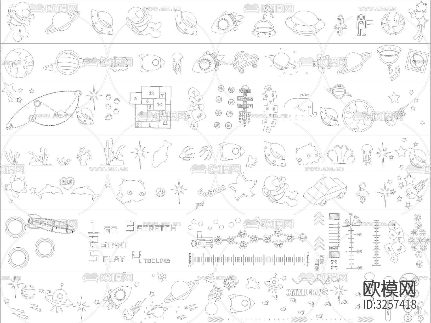 儿童乐园卡通地面CAD图库下载（渲染图7）