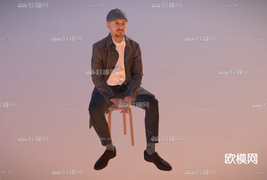 风衣男士su模型下载(渲染图3)