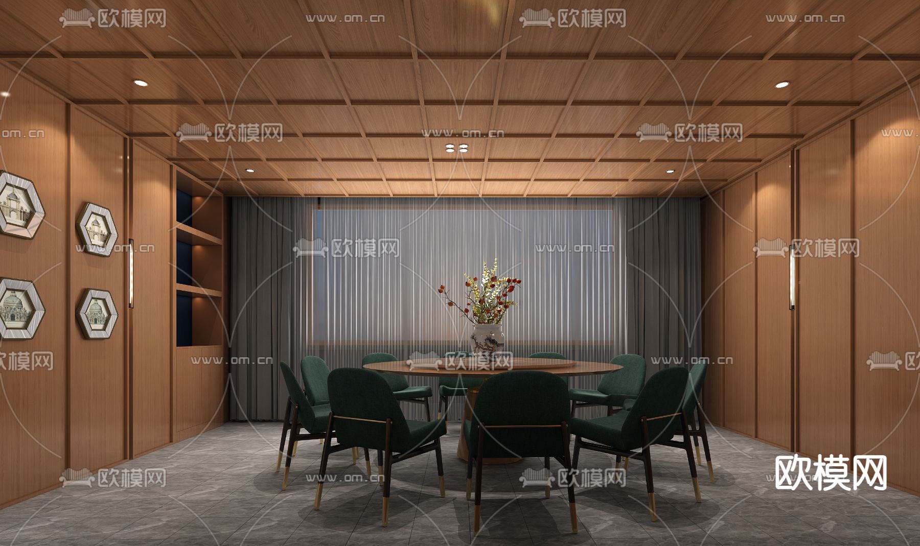 酒楼包厢 私房菜包房3d模型下载