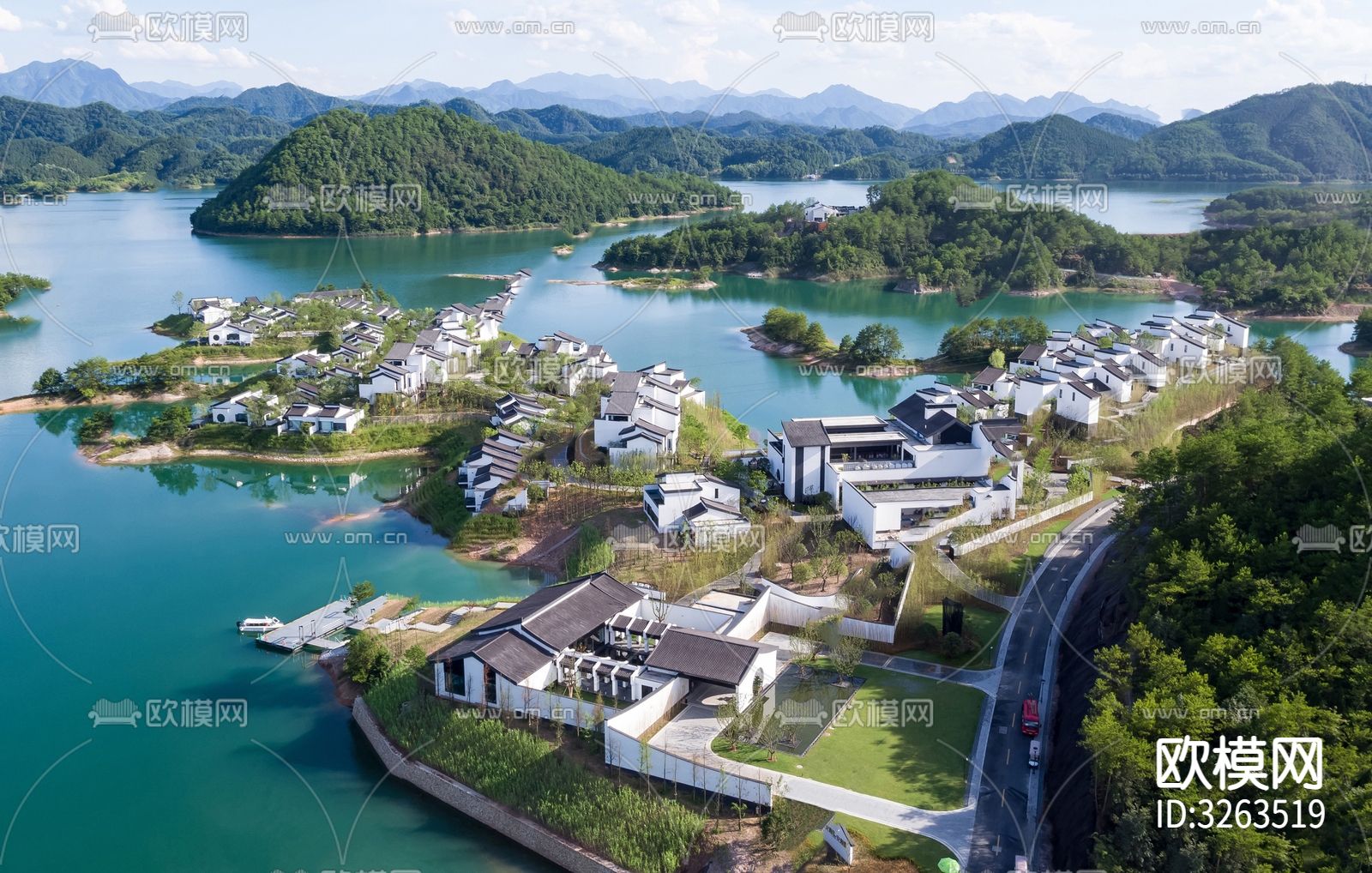 最美民宿乡村cad平面图下载（渲染图1）