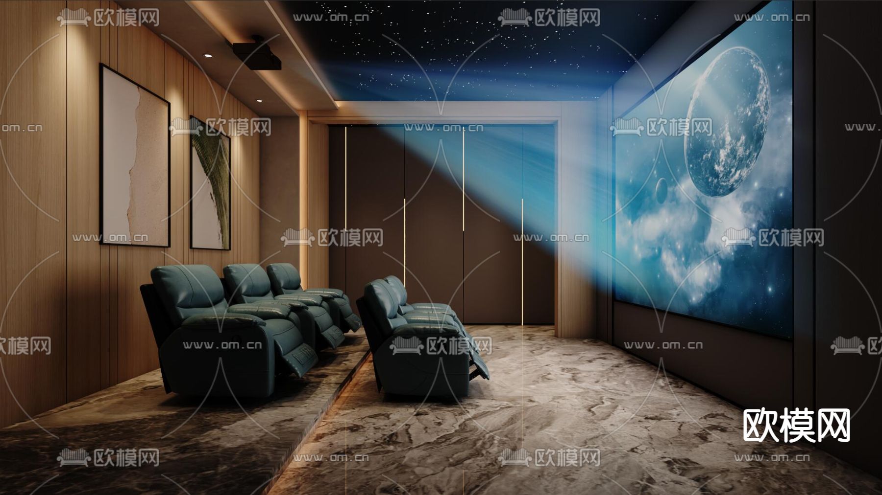 影音室 私人影院 家庭影院 影视厅3d模型下载