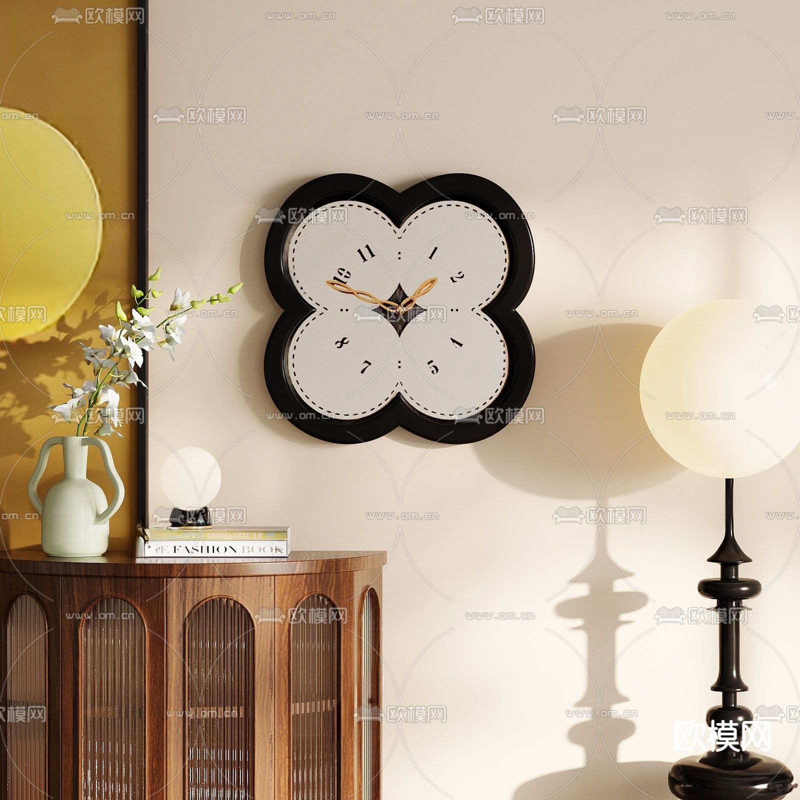 中古风时钟 挂钟 钟表3d模型下载