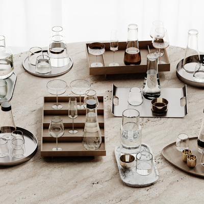  玻璃器具 杯具su模型 