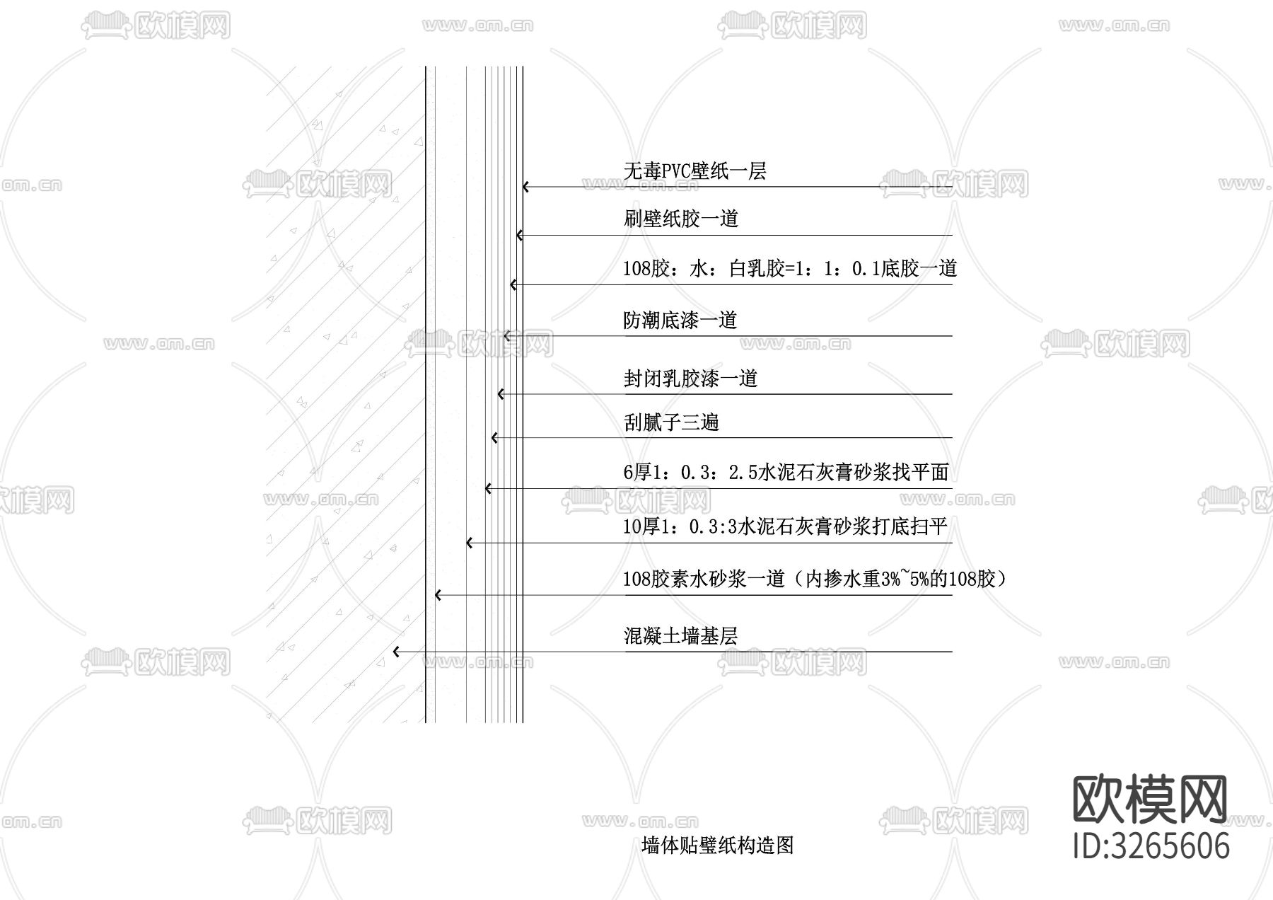 墙纸墙布cad大样图下载（渲染图4）