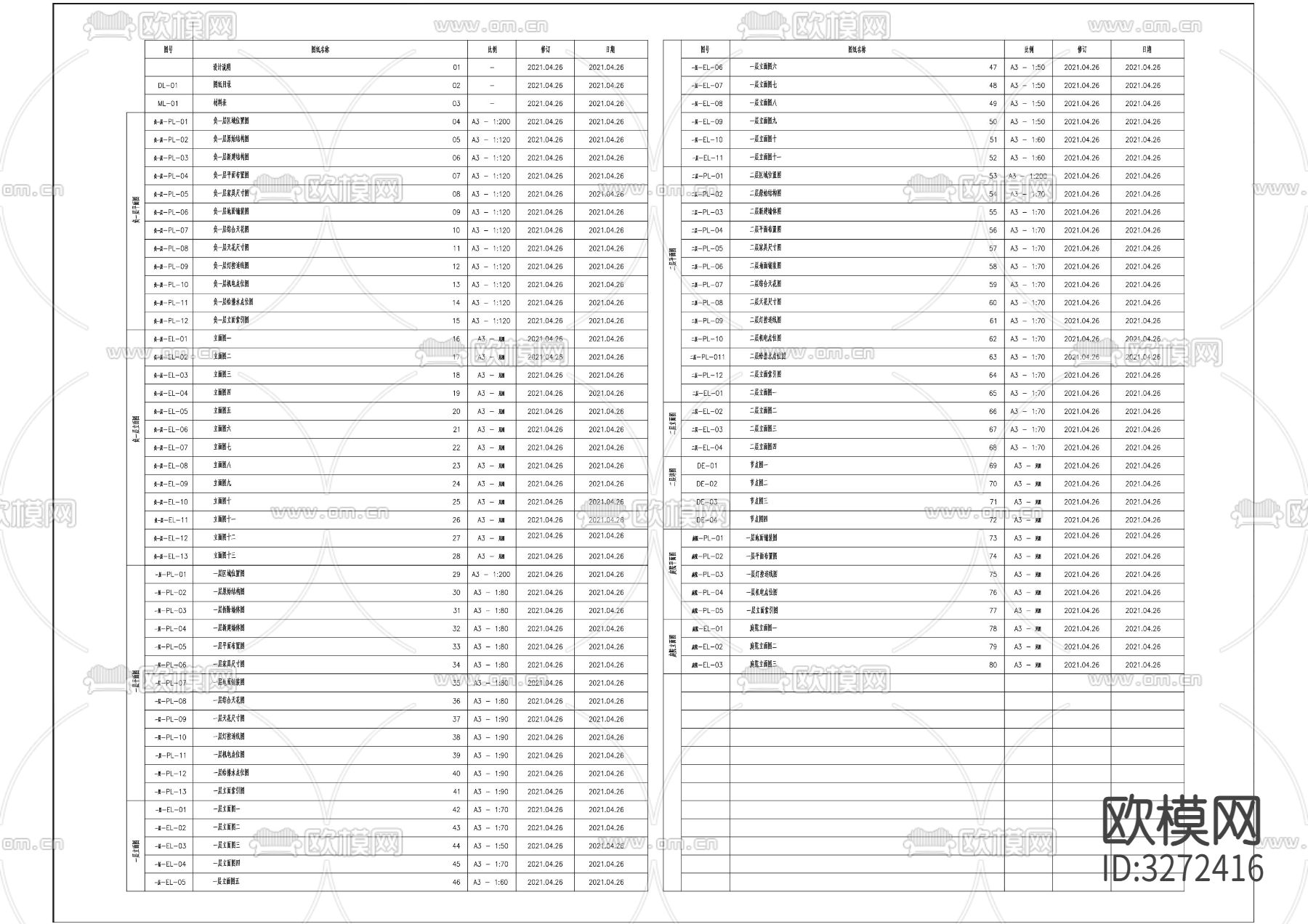 桃花源别墅cad大样图下载（渲染图6）