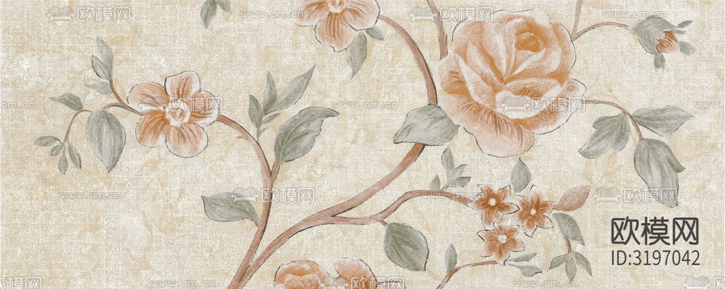 花砖 连纹砖 地砖贴图下载（渲染图2）