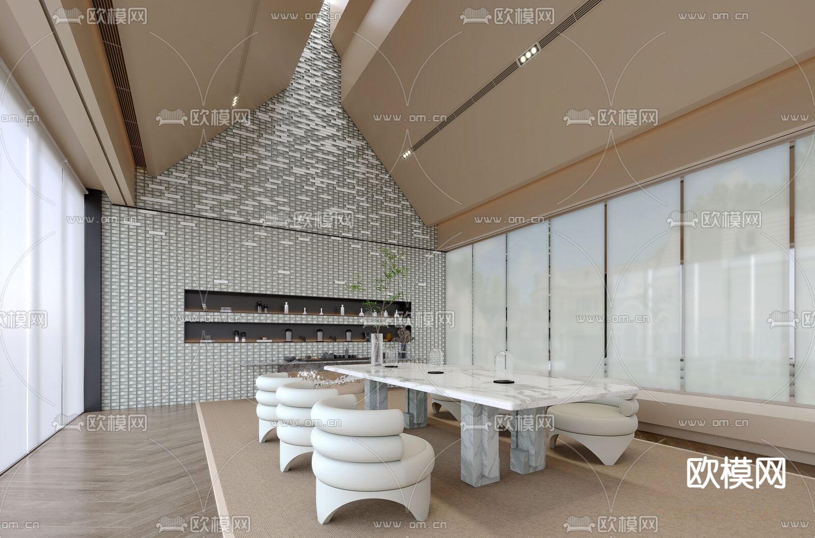 会所接待室 休息室3d模型下载