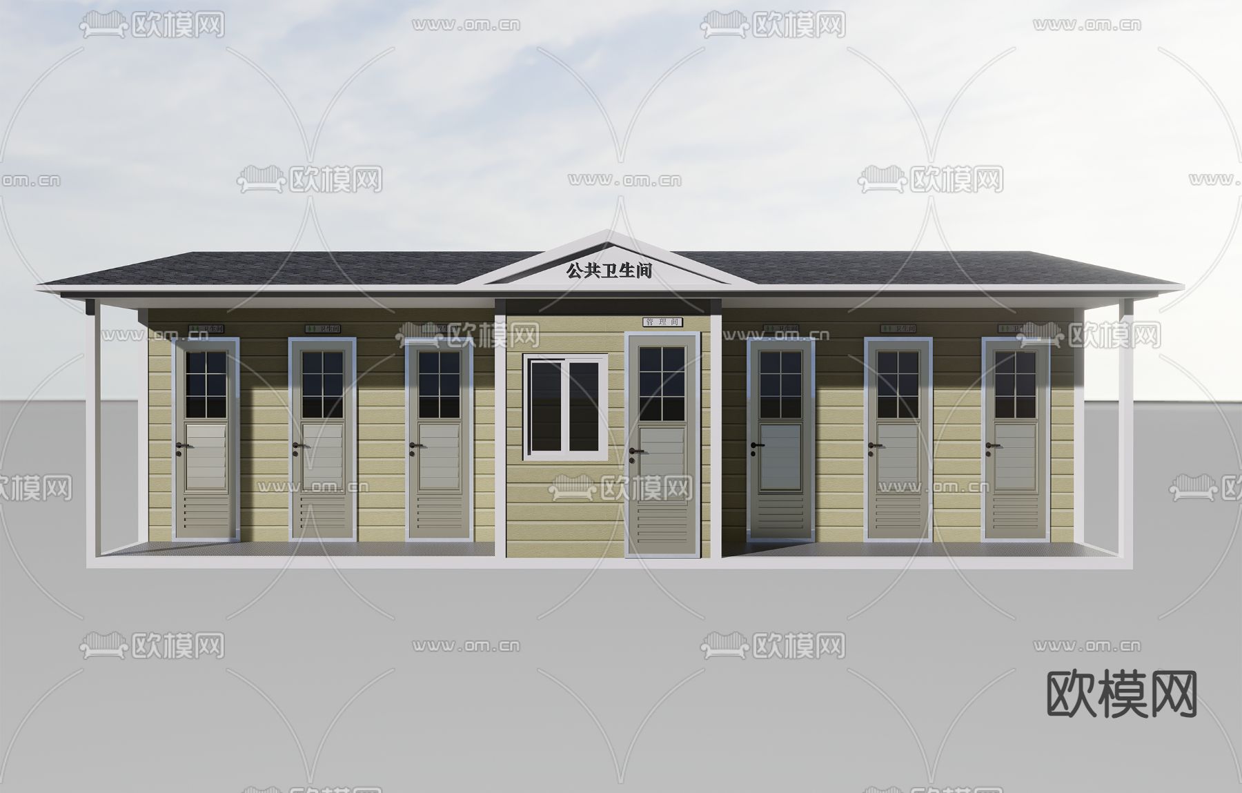 公共厕所 移动厕所su模型下载