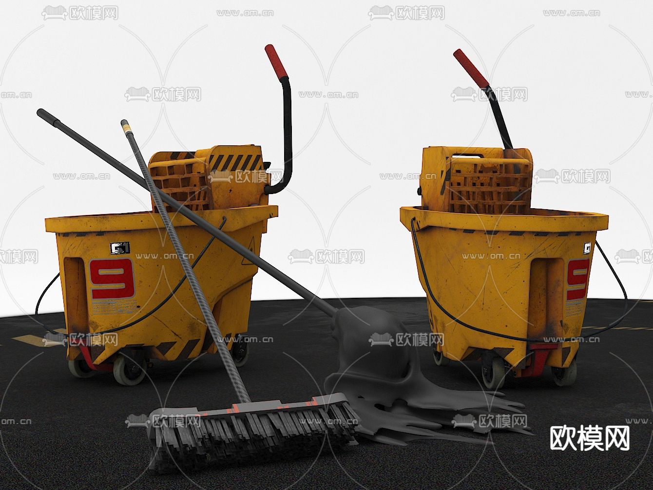 现代拖把3d模型下载