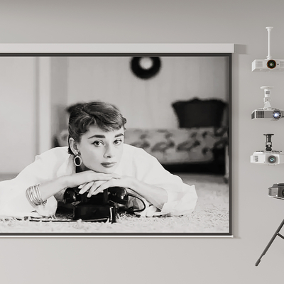  投影幕布 支架投影仪su模型 