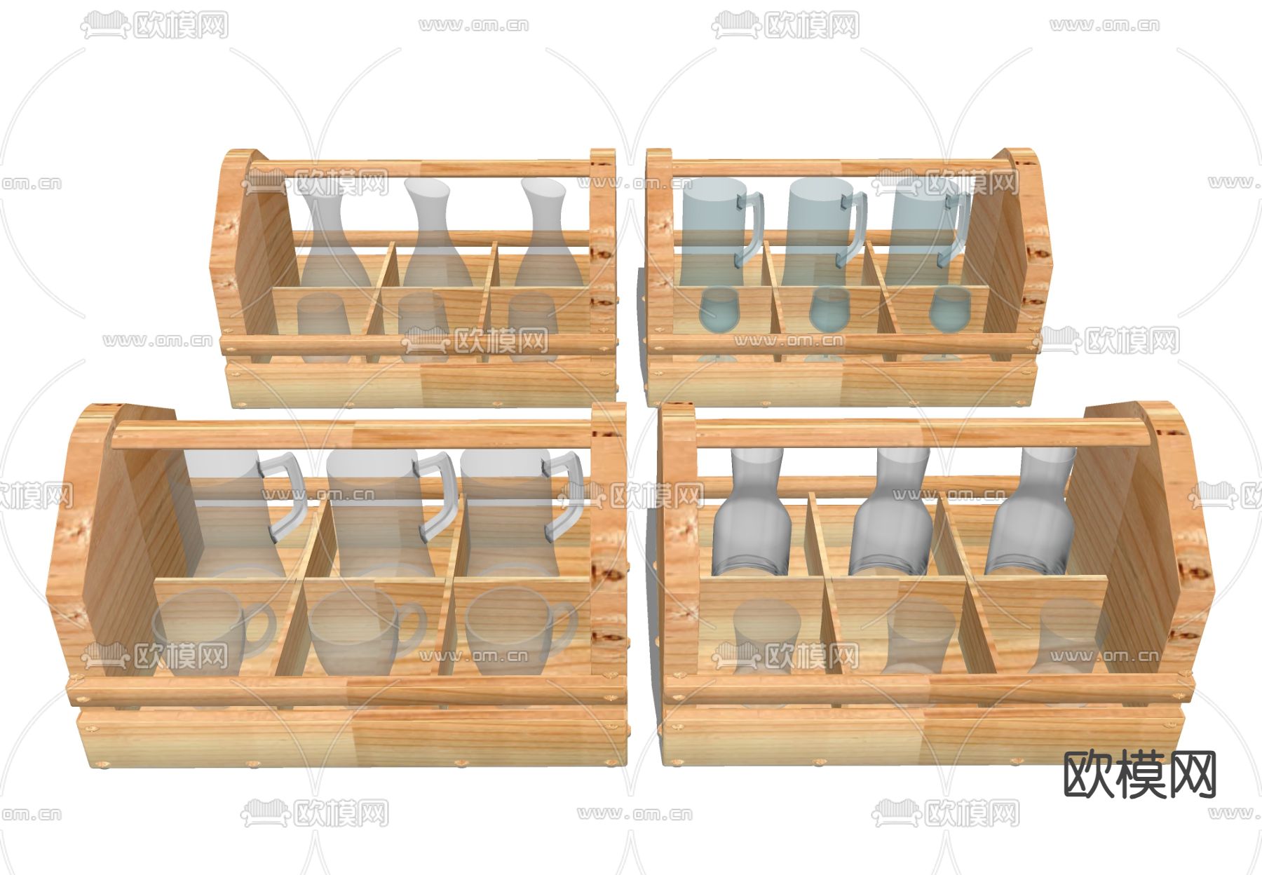 白酒杯分酒器 酒具su模型下载（渲染图2）