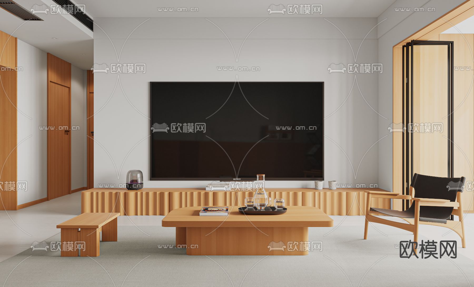 北欧客餐厅3d模型下载（渲染图3）