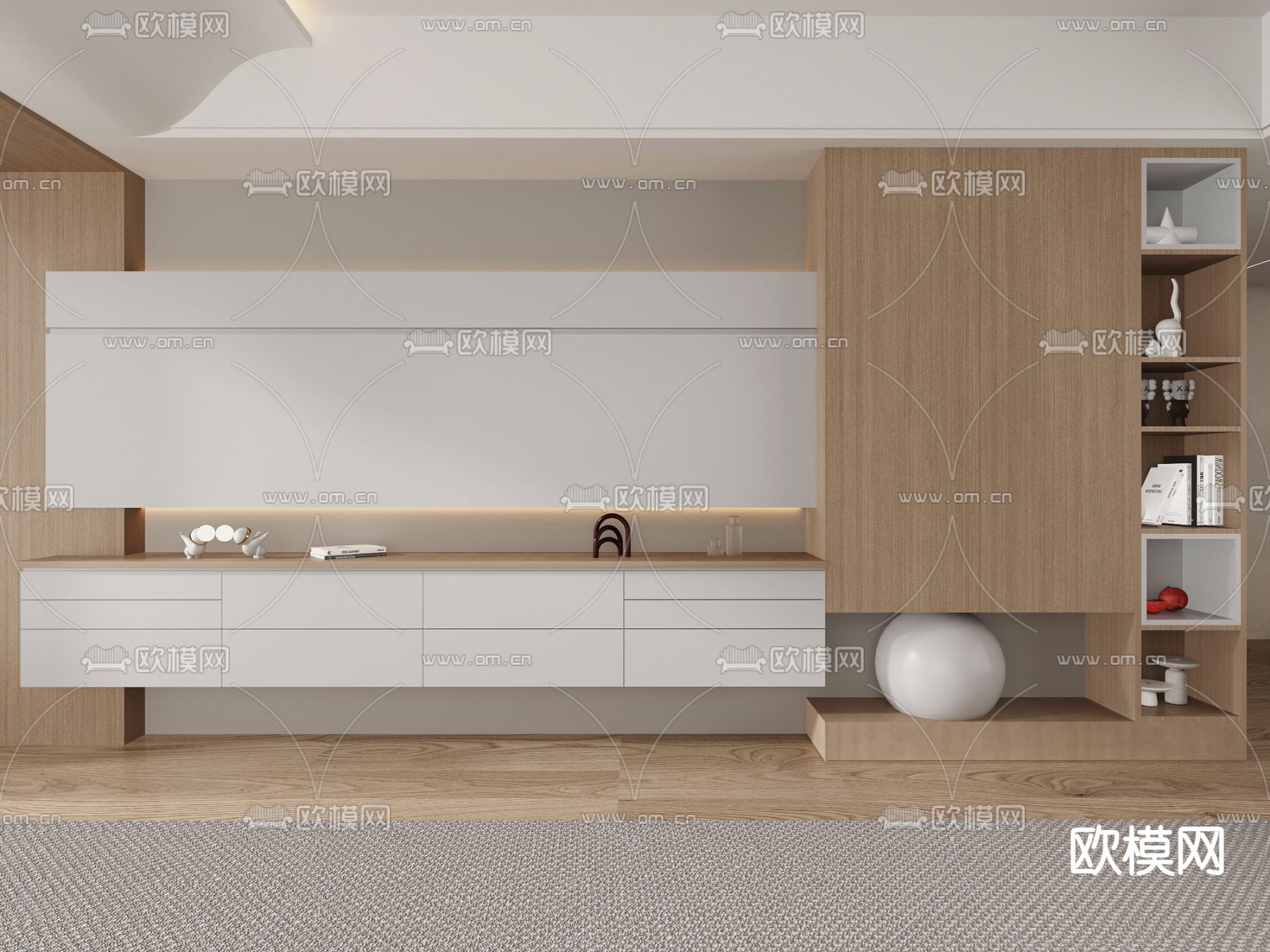 现代西厨柜3d模型下载