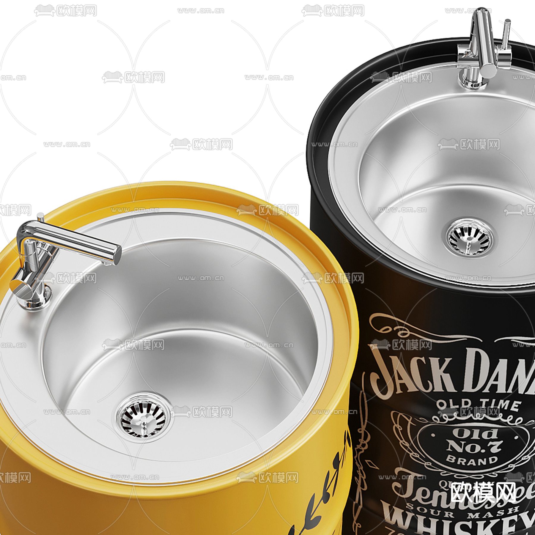 工业风洗手台 立式台盆 柱盆su模型下载（渲染图2）