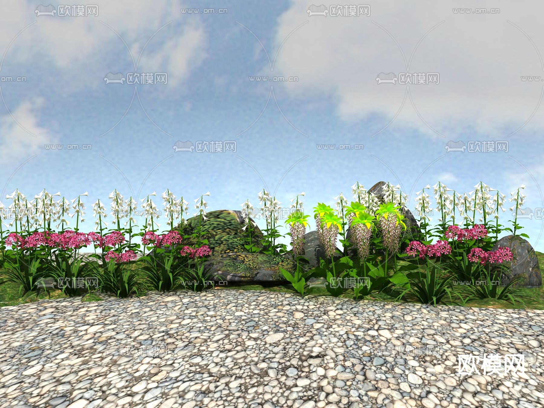 新中式花3d模型下载