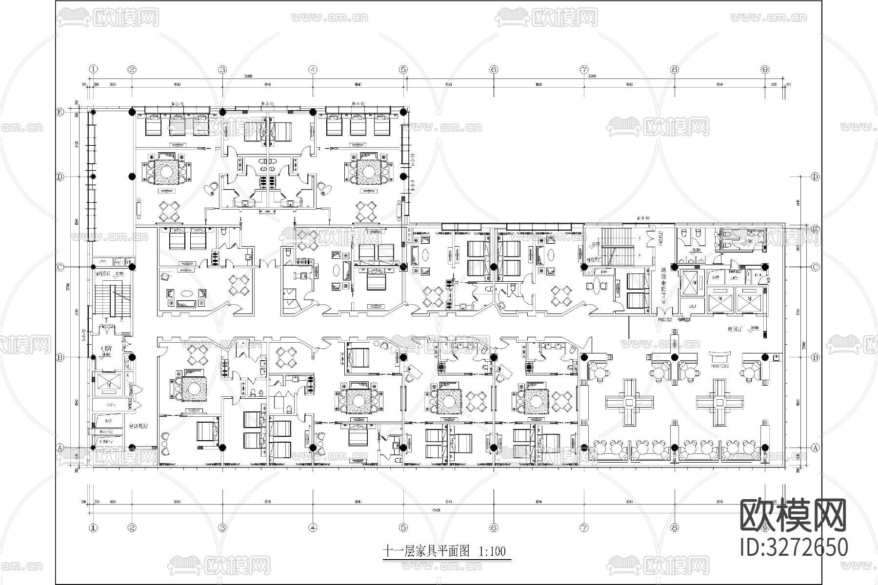 娱乐休闲会所平面布置cad图库下载（渲染图8）