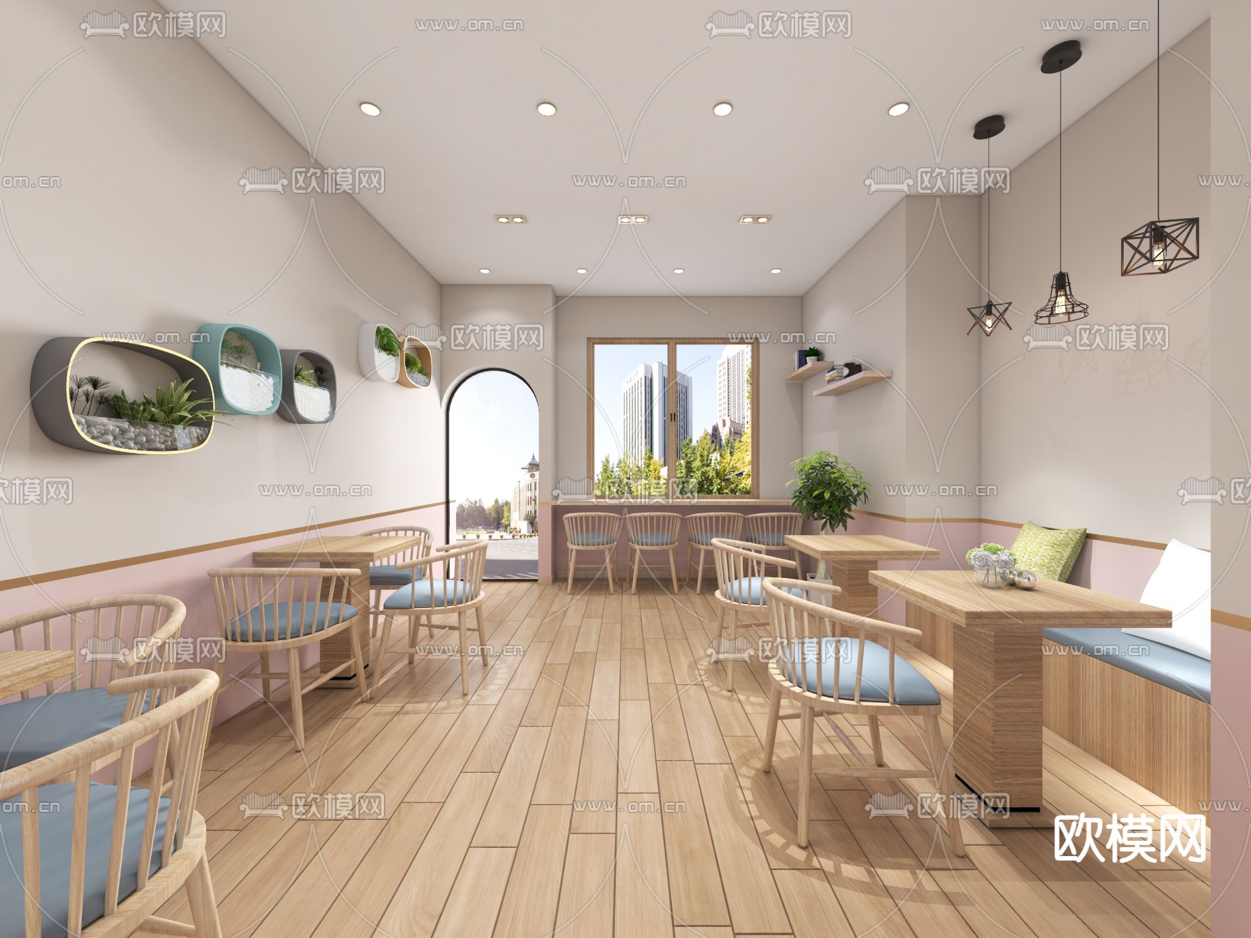 北欧奶茶店3d模型下载（渲染图2）