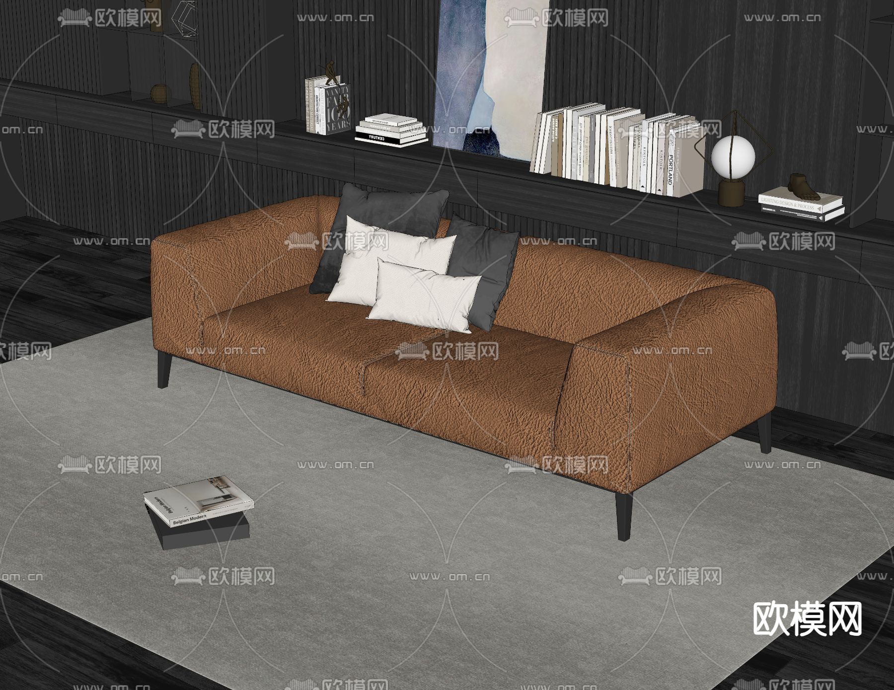 双人沙发su模型下载（渲染图1）