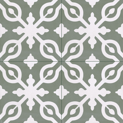  绿色现代简约花砖 