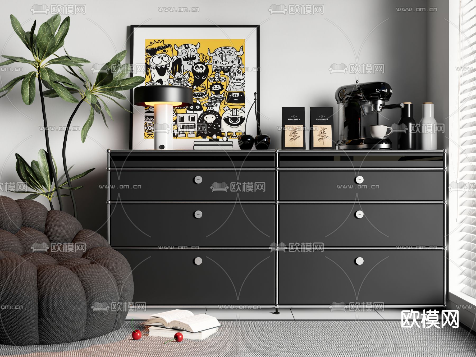 USM 边柜 斗柜3d模型下载