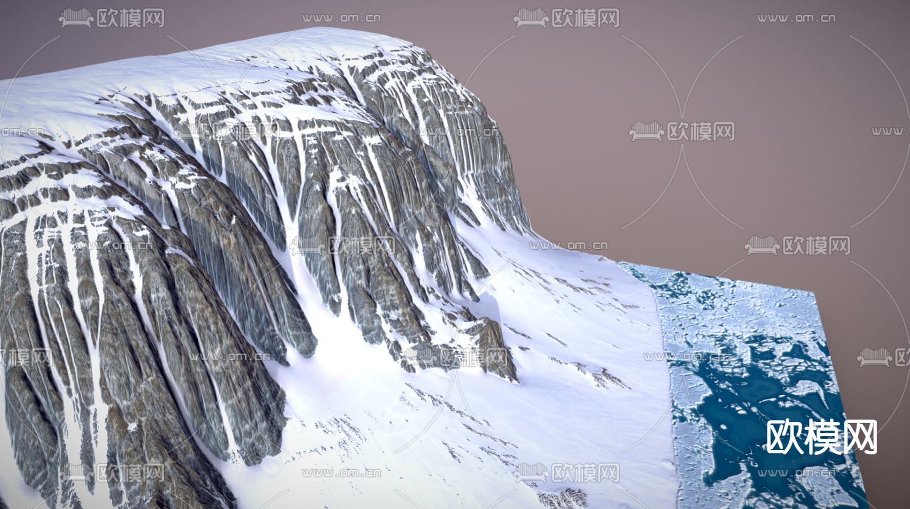 现代冰川地貌3d模型下载（渲染图3）