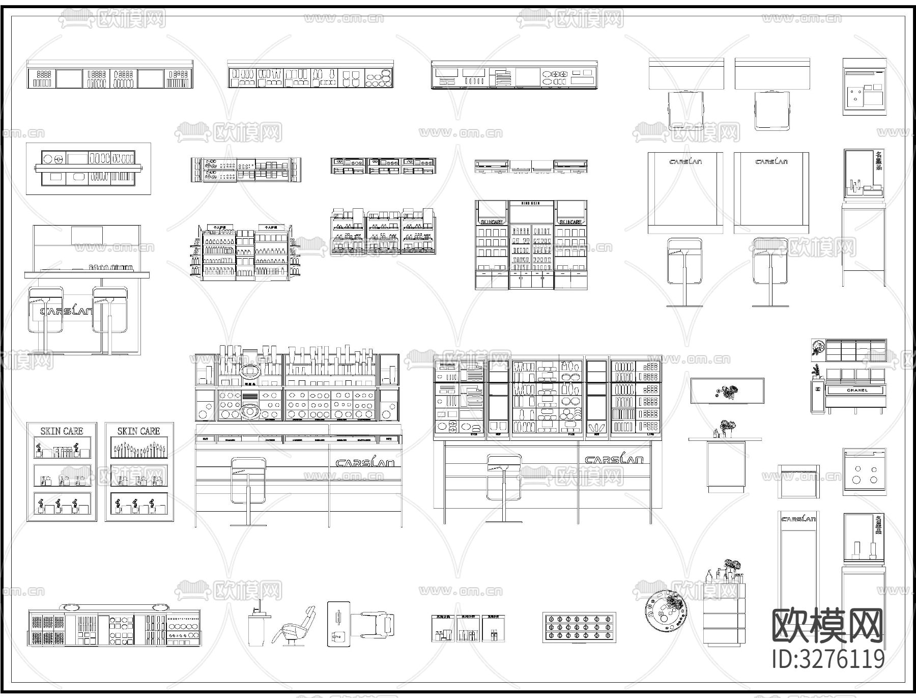 展台货架CAD图库下载（渲染图3）