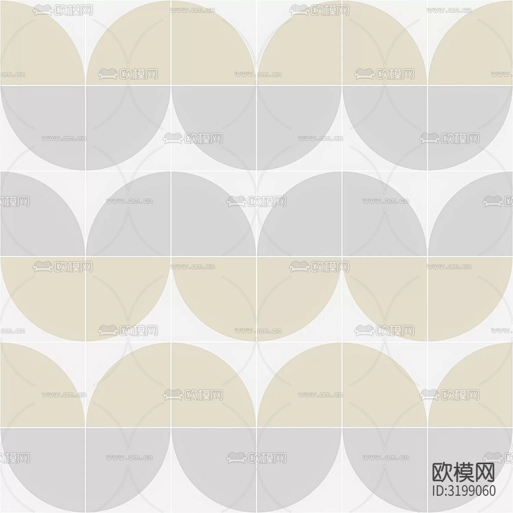 现代简约花砖下载（渲染图1）