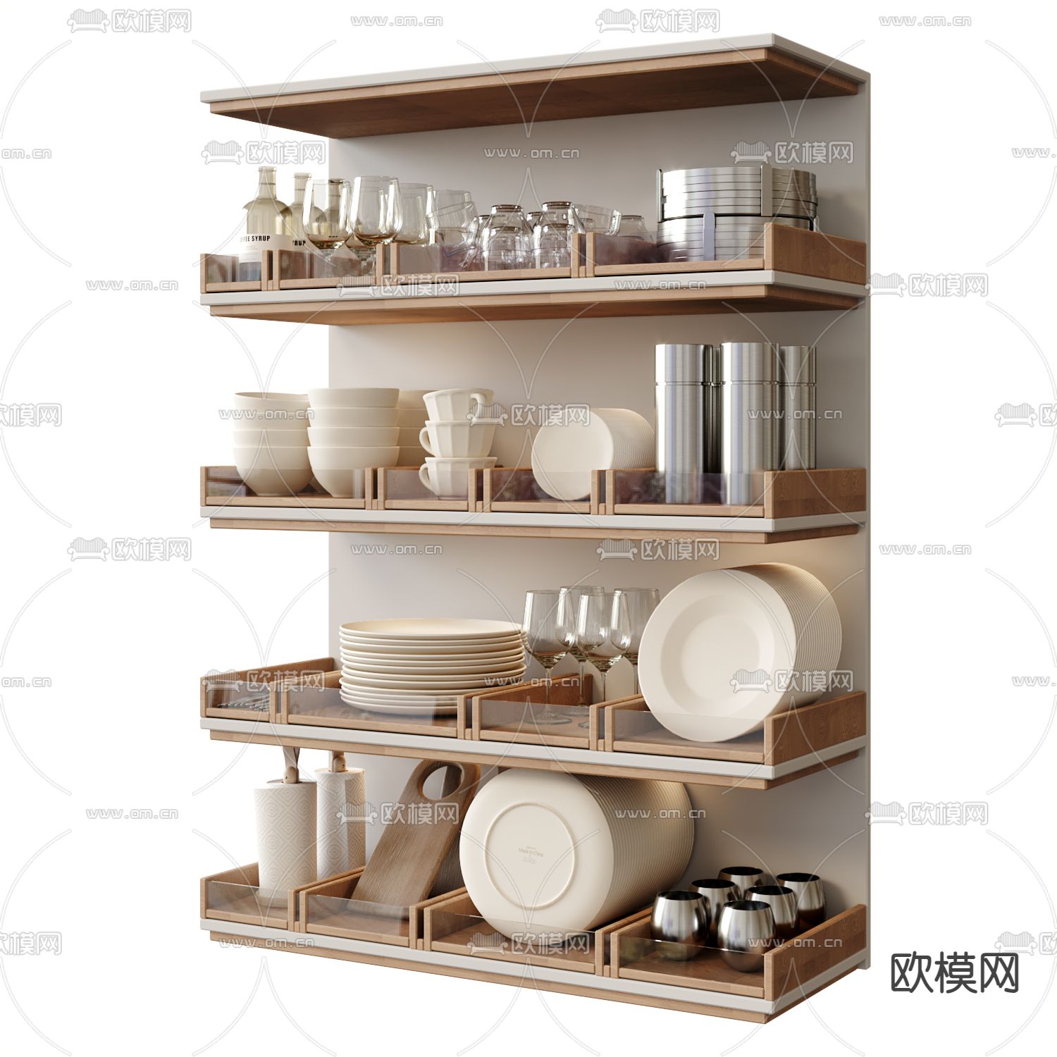 现代餐具 勺子 盘子3d模型下载（渲染图2）