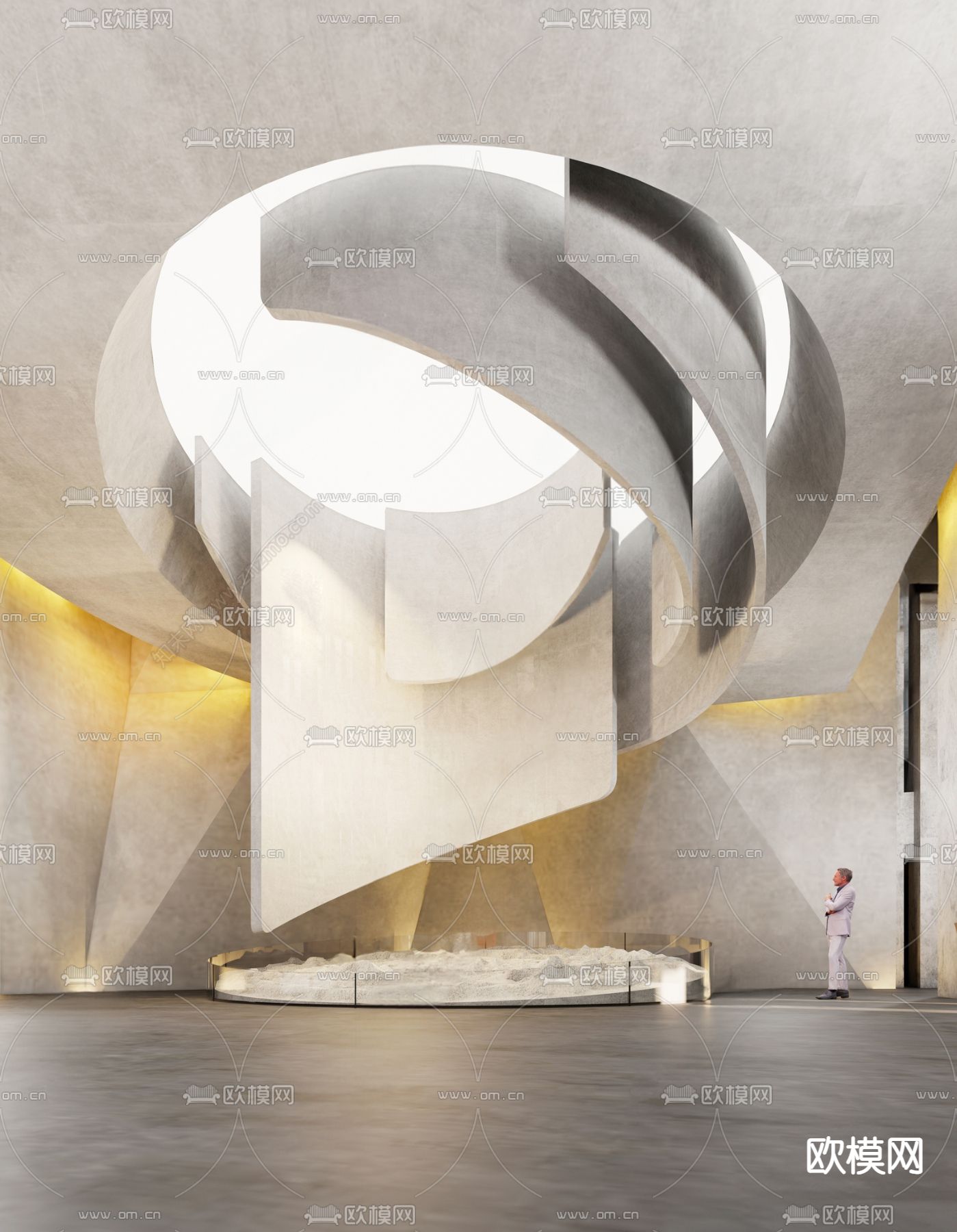 艺术中心大厅3d模型下载（渲染图1）