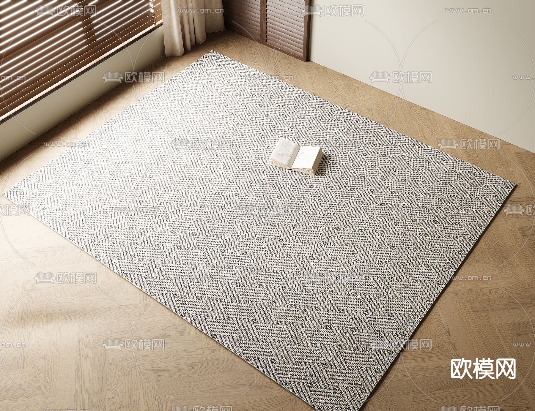 中古风地毯 方毯3d模型下载
