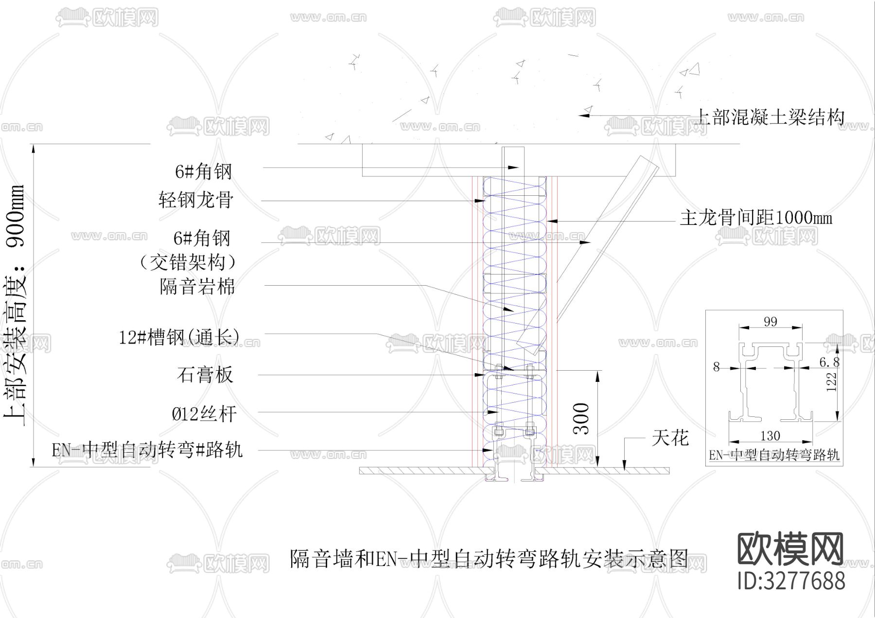 移动旋转屏风活动隔断cad大样图下载（渲染图5）